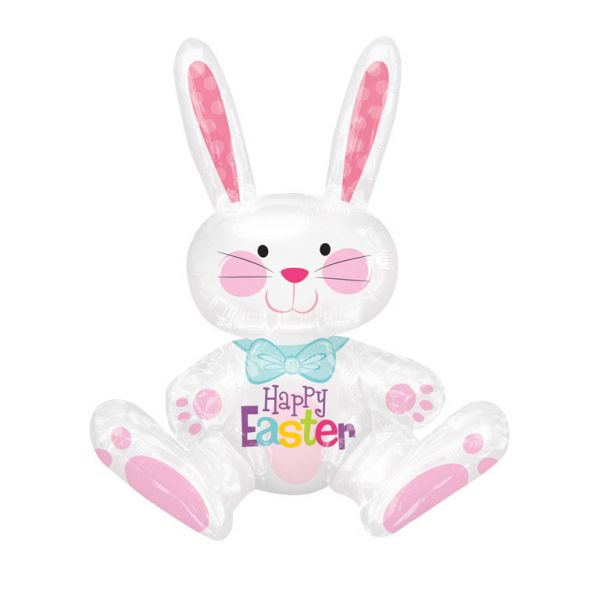 Folienballon - Ostern - Happy Easter - sitzender Hase - 60cm