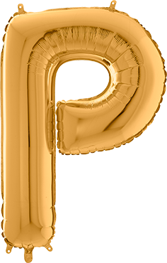 Folienballon - "P" - Gold - 66cm