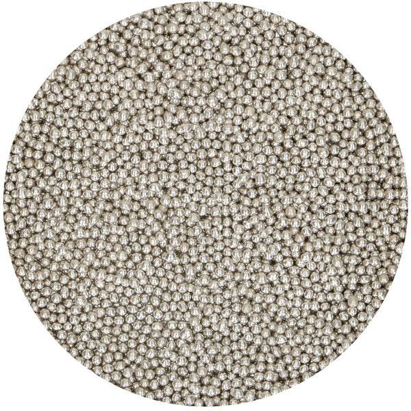 Mini Zuckerperlen Metallic Silber 80g