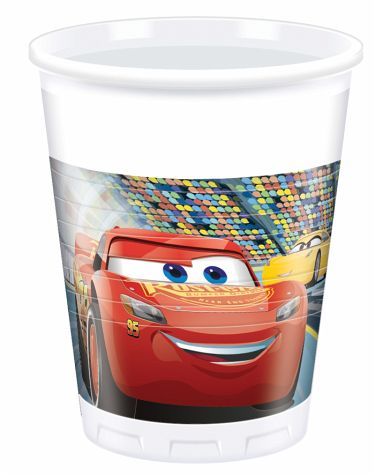 Becher - Plastik - Cars 3 - 200ml - 8 Stück