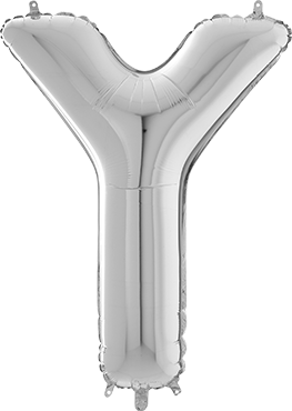 Folienballon - "Y" - Silber - 66cm