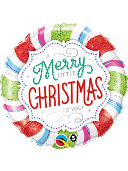 Folienballon - Weihnachten - Merry little Christmas to You - Rund - 46cm