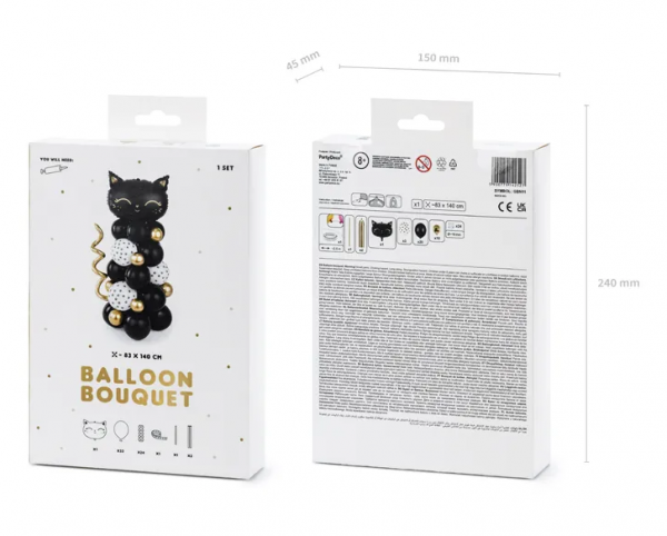 Ballongirlanden Set DIY - Halloween schwarze Katze - 83x140cm