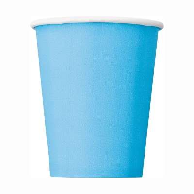 Becher - Papier - Hellblau - 270ml - 8 Stück