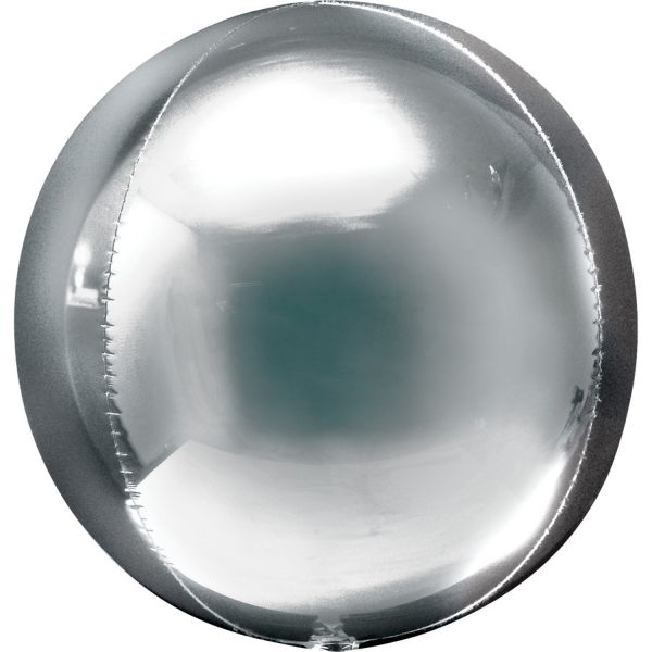 Folienballon - Orbz - Kugel - Silber - 40cm