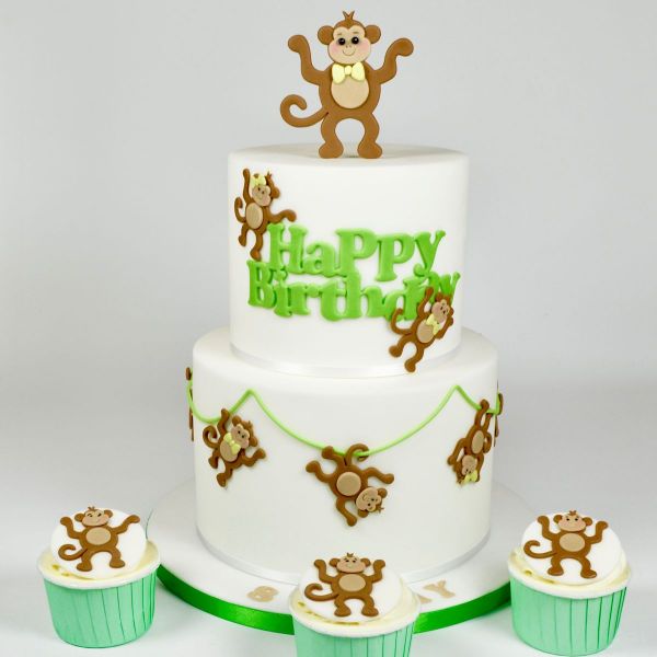 FMM Mummy & Baby Äffchen Ausstecher 4 Teilig