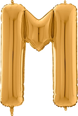Folienballon - "M" - Gold - 66cm