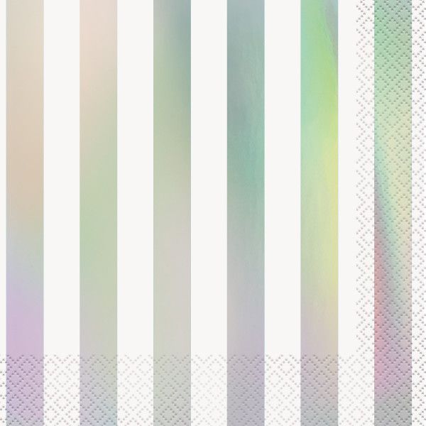 Servietten - Gestreift - Irisierend metallisch - 33x33cm - 16 Stück