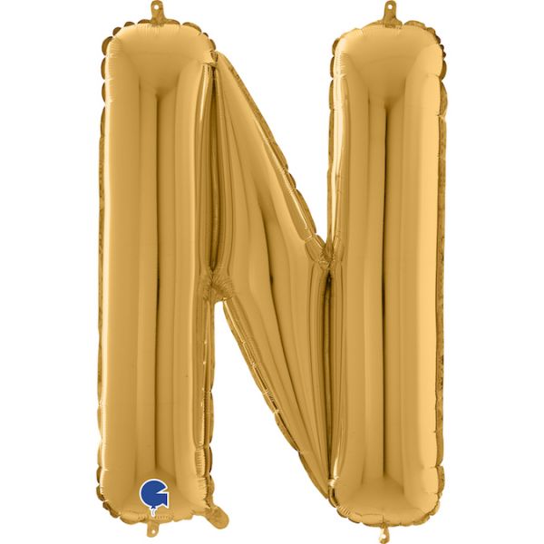 Folienballon - "N" - Gold - 66cm