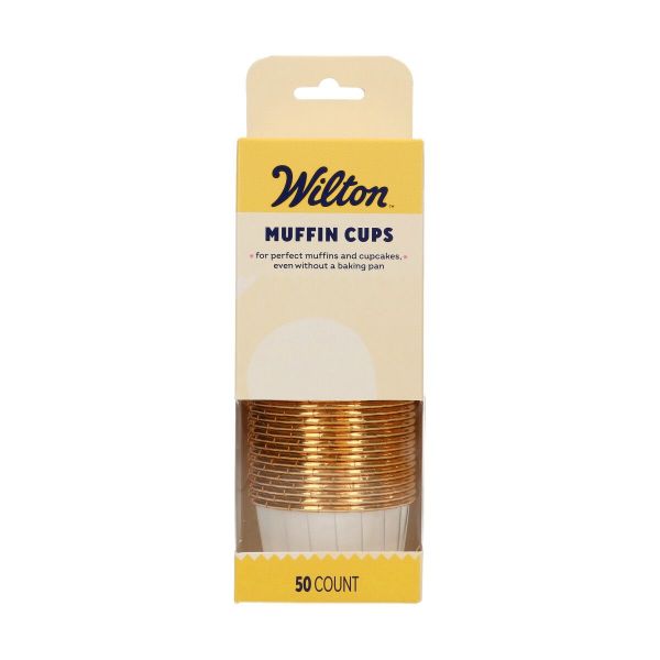 Cupcake/Muffin Förmchen - Gold/Weiß - Set - 50 Stück
