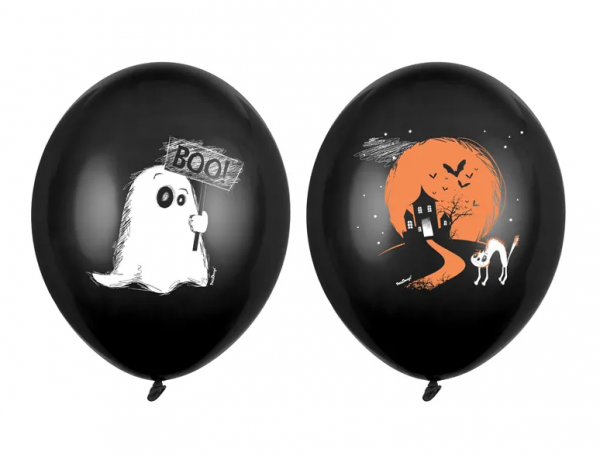 Luftballons - Halloween Ghost - Pastellschwarz - 30cm - 6 Stück