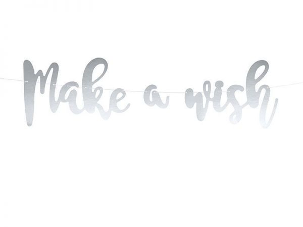 Banner/Girlande - Make a Wish - Silber - 1 Teilig