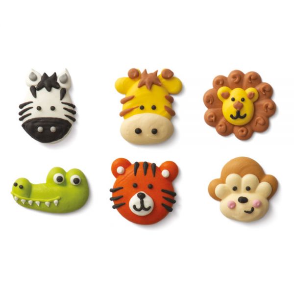 Zuckerdekoration - Dschungle Tiere - 6 Stück