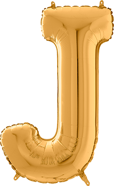 Folienballon - "J" - Gold - 66cm