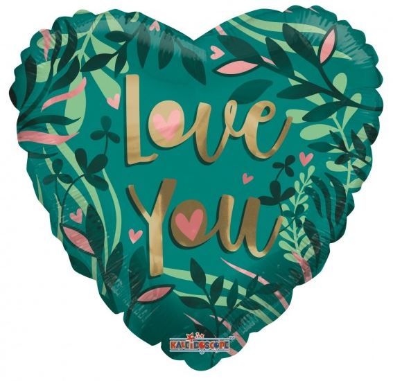 Folienballon - Herz - Love You - Tropical- 45cm - ECO