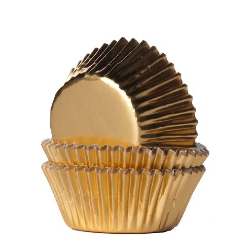 House of Marie - Mini - Cupcake/Muffin Förmchen - Gold Metallisch - 36 Stück