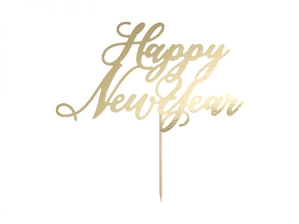 Cake Topper - Happy New Year - gold 24cm