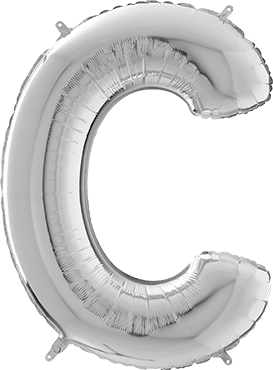 Folienballon - "C" - Silber - 66cm