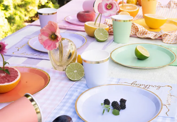 Teller - Papier - Mix - Bunt - 21cm - 6 Stück