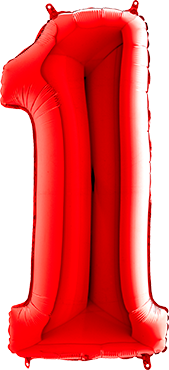 Folienballon - Zahl - 1 - Rot - 66cm