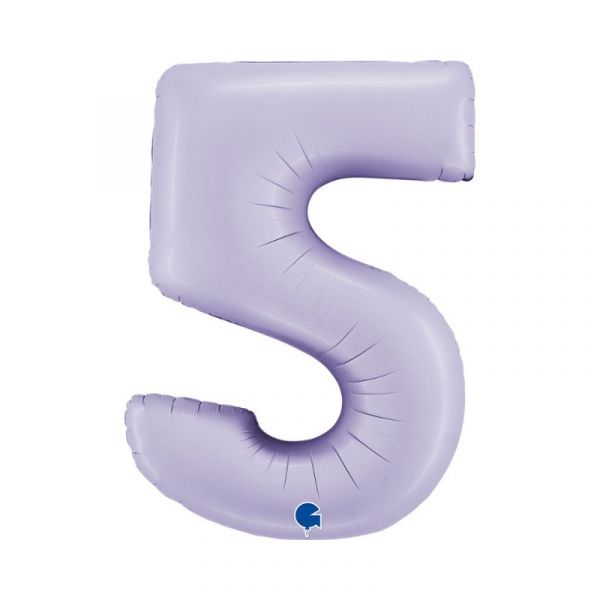 Folienballon - Zahl - 5 - Satin Lila - 102cm