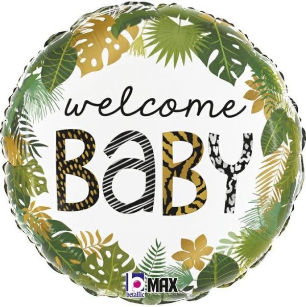 Folienballon - Welcome Baby - Safari/Dschungel - 46cm