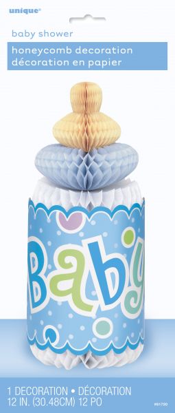 Tischdeko - Baby Shower - Babyflasche - Blau - 30cm