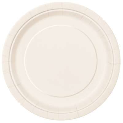 Teller - Papier - Creme - 21.9cm - 16 Stück