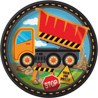 Teller - Papier - Baustelle - 21.9cm - 8 Stück