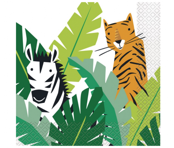 Servietten - Safari - Dschungel Tiere - 33x33cm - 16Stück