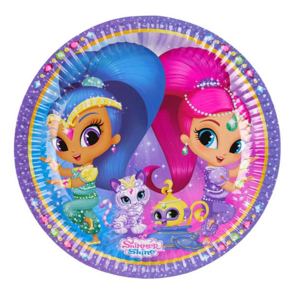 Teller - Papier - Shimmer & Shine - 23cm - 8 Stück