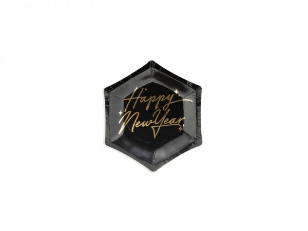 Teller - Papier - Happy New Year - Mini - 12.5cm - 6 Stück