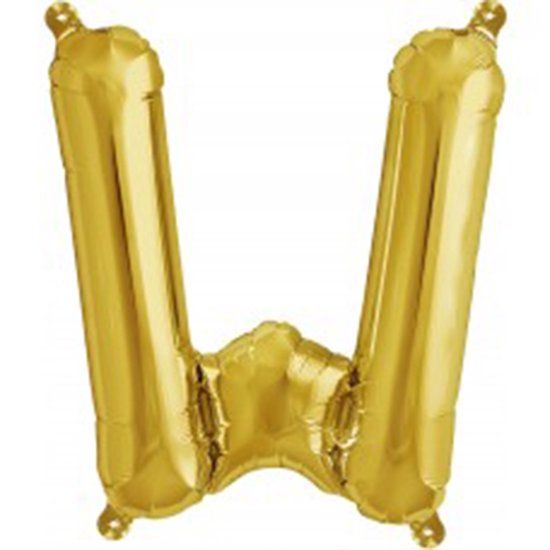 Folienballon - "W" - Gold - 41cm