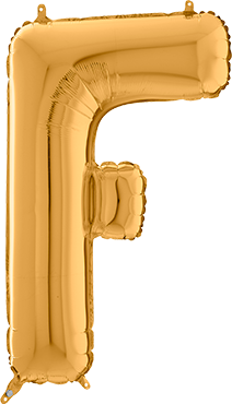 Folienballon - "F" - Gold - 66cm