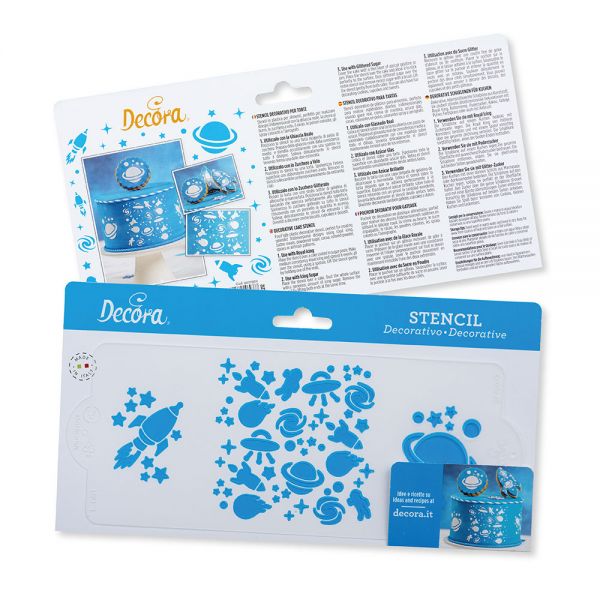 Schablone - Stencil - Weltraum - 25cmx10cm