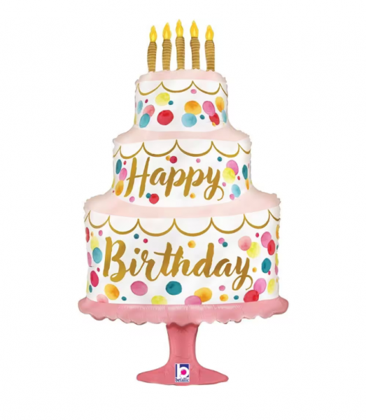 Folienballon - Geburtstag - Torte/Kuchen - Happy Birthday - 84cm