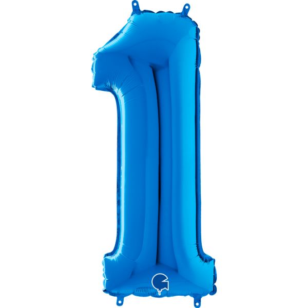 Folienballon - Zahl - 1 - Blau - 66cm