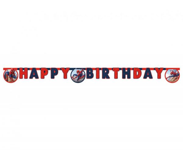 Banner/Girlande - Spiderman - Crime Fighter - Happy Birthday - 2m