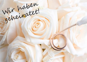 Ballonweitflugkarten "Wir haben geheiratet" mit weißen Rosen 1 Stück