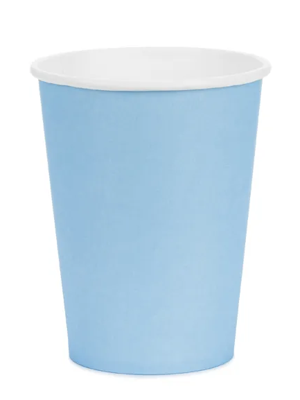 Becher - Papier - hellblau - 250ml - 6Stück