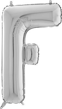 Folienballon - "F" - Silber - 66cm