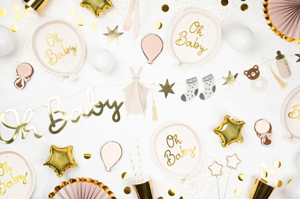 Teller - Papier - Oh Baby - 17.5x22cm - 6 Stück