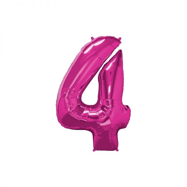 Folienballon - Zahl - 4 - Magenta - 41cm