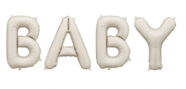 Folienballon - Schriftzug - BABY - 140x43cm - Beige