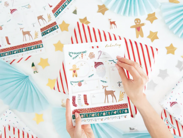 Weihnachts Stickers - Santa mix - 1 Blatt