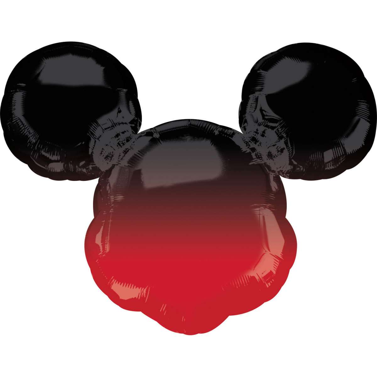 Folienballon - Micky Maus - Kopf - Schwarz/Rot Ombre - 68cm