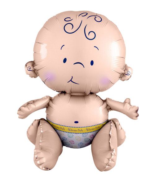 Folienballon - Babyshower/Geburt - Baby sitzend - 33x38cm