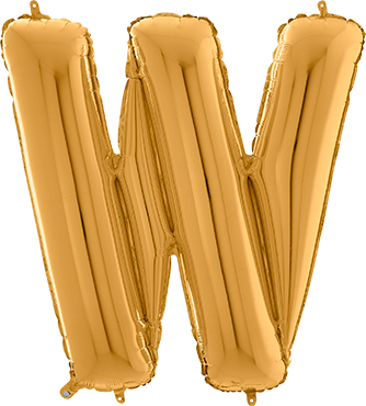 Folienballon - "W" - Gold - 66cm