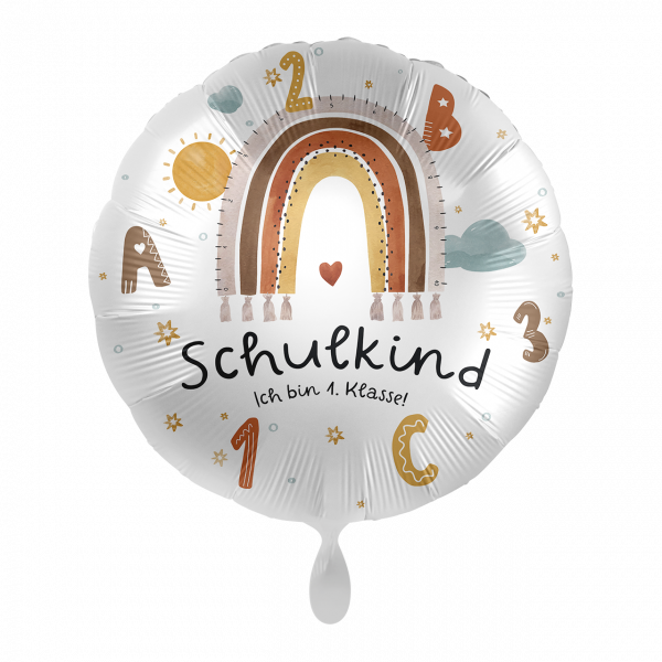 Folienballon-Einschulung-Schulkind 1.2.3 -Ø 43cm