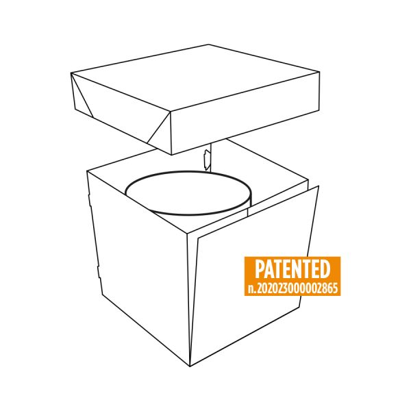 Tortenschachtel mit Deckel - Super Öffnungssystem - 60.5x40.5 breit 28,5cm hoch
